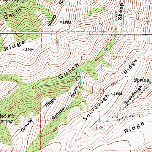 Topographic Map of Grouse Gulch, WA