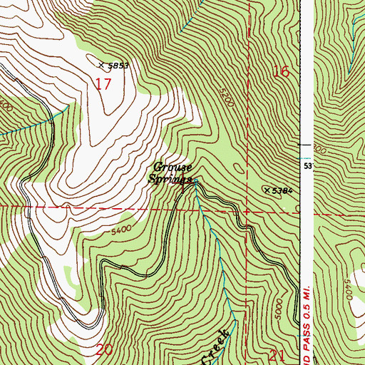Topographic Map of Grouse Springs, WA