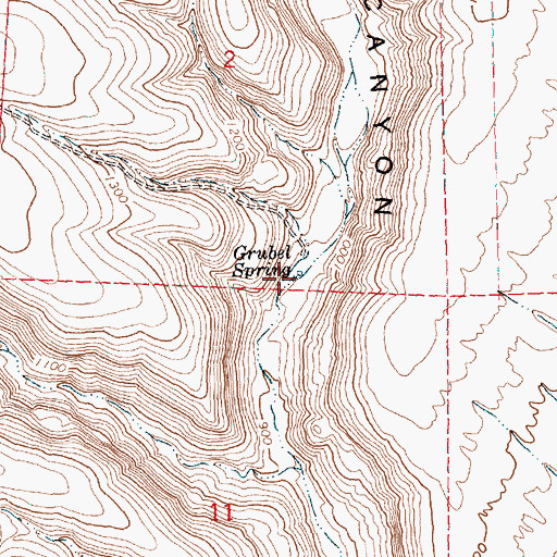 Topographic Map of Grubel Spring, WA