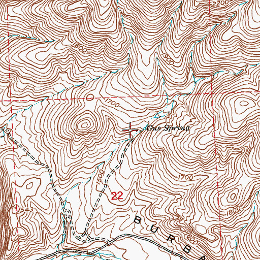 Topographic Map of Gus Spring, WA