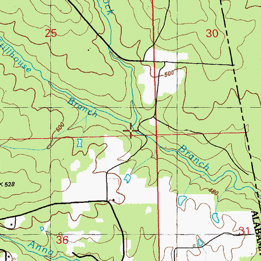 Topographic Map of Stillhouse Branch, AL