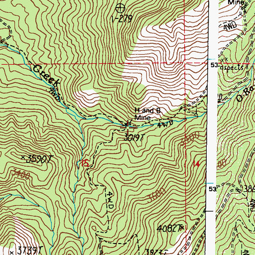 Topographic Map of H and B Mine, WA