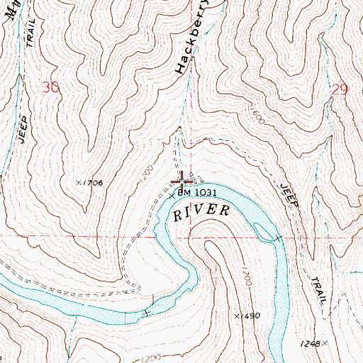 Topographic Map of Hackberry Gulch, WA
