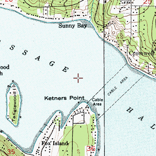 Topographic Map of Hale Passage, WA