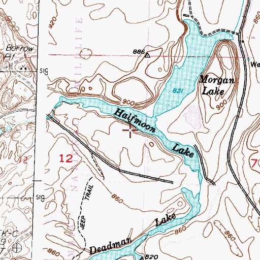 Topographic Map of Halfmoon Lake, WA