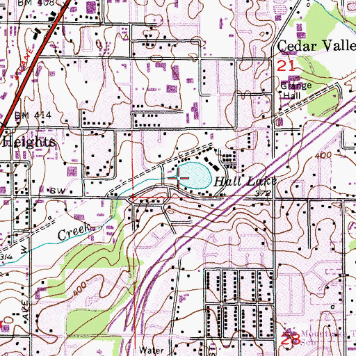 Topographic Map of Hall Lake, WA