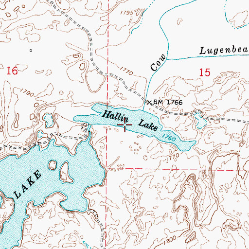 Topographic Map of Hallin Lake, WA