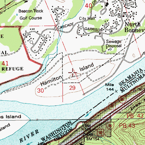 Topographic Map of Hamilton Island, WA