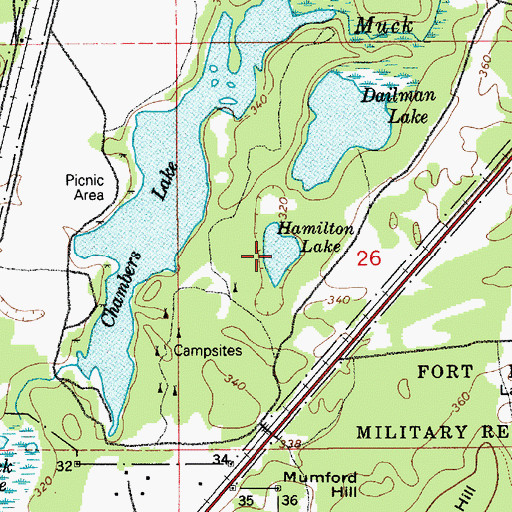 Topographic Map of Hamilton Lake, WA