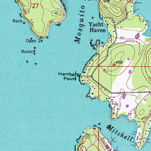 Topographic Map of Hanbury Point, WA