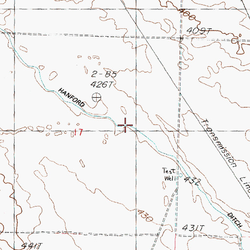 Topographic Map of Hanford Ditch, WA