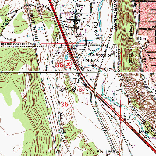Topographic Map of Hangman Valley, WA