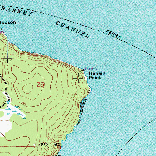 Topographic Map of Hankin Point, WA