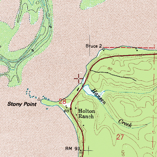Topographic Map of Hansen Creek, WA