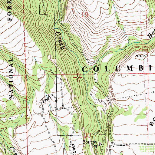 Topographic Map of Hanson Creek, WA