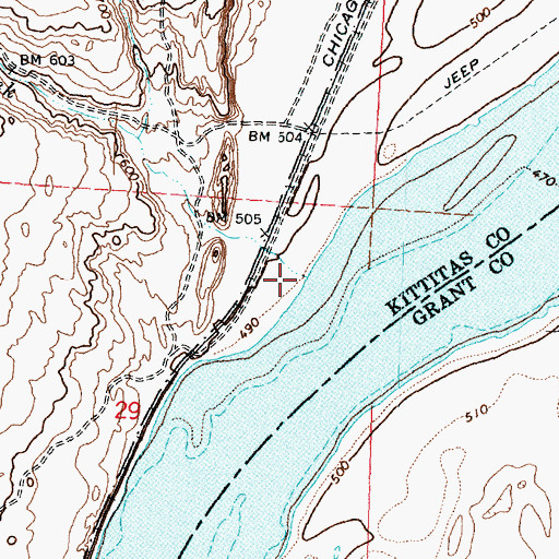 Topographic Map of Hanson Creek, WA