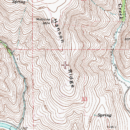 Topographic Map of Hanson Ridge, WA
