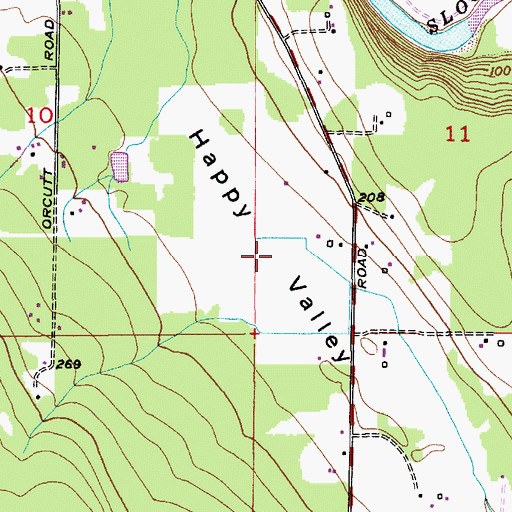 Topographic Map of Happy Valley, WA