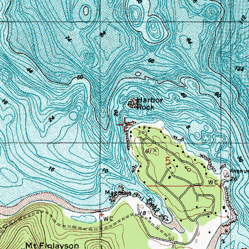 Topographic Map of Harbor Rock, WA