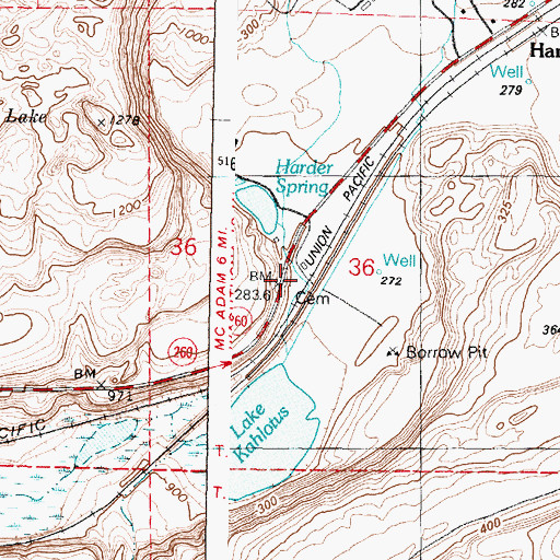 Topographic Map of Harder Ranch, WA