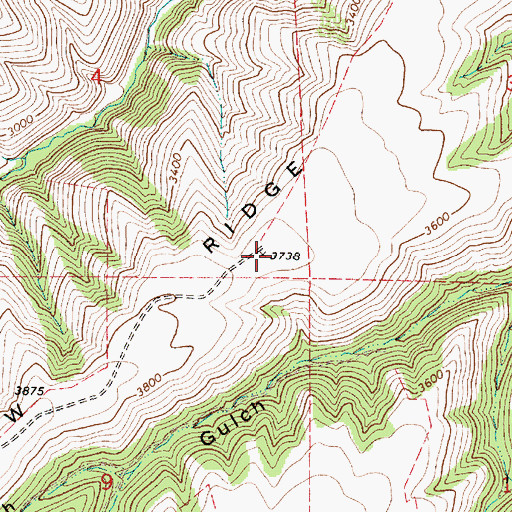Topographic Map of Harlow Ridge, WA