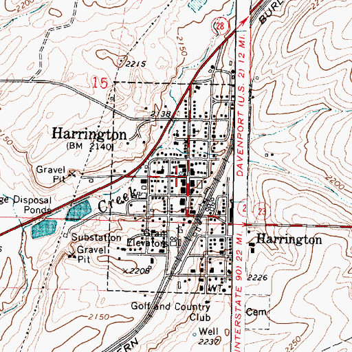 Topographic Map of Harrington, WA