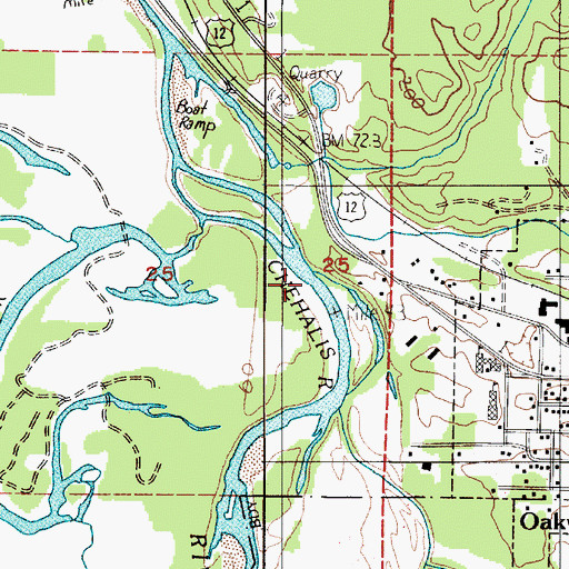 Topographic Map of Harris Creek, WA