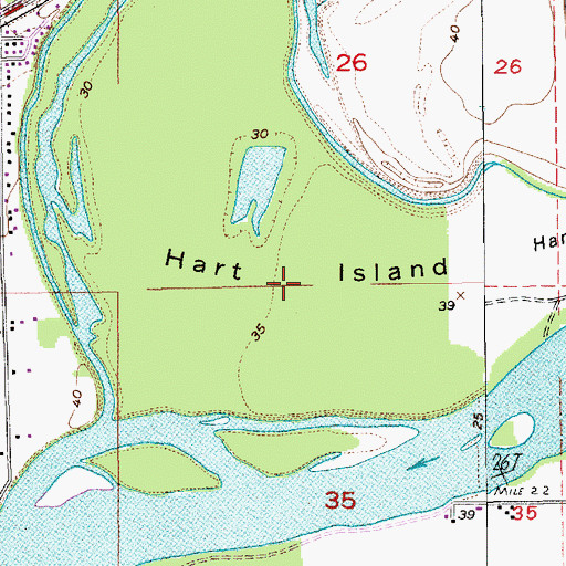 Topographic Map of Hart Island, WA