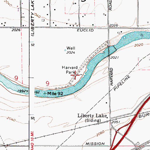 Topographic Map of Harvard Park, WA