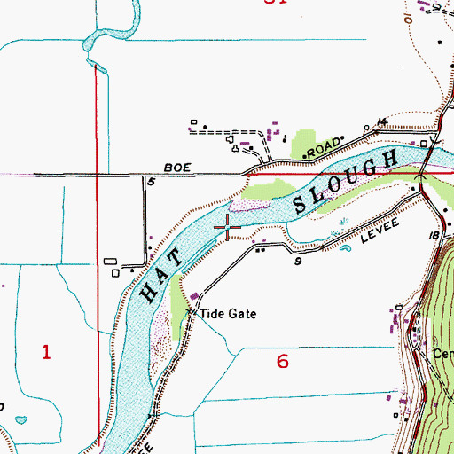 Topographic Map of Hat Slough, WA
