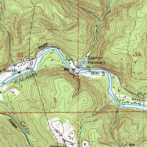 Topographic Map of Hatchery Creek, WA