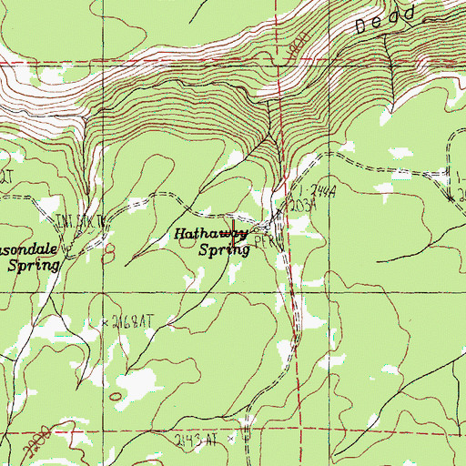 Topographic Map of Hathaway Spring, WA
