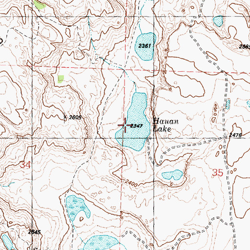 Topographic Map of Hauan Lake, WA