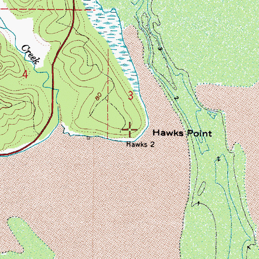 Topographic Map of Hawks Point, WA