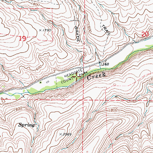 Topographic Map of Headgate County Park, WA