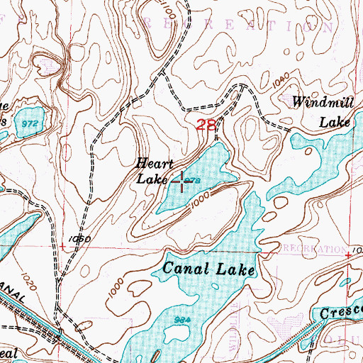 Topographic Map of Heart Lake, WA