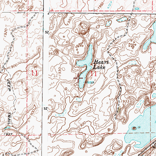 Topographic Map of Heart Lake, WA