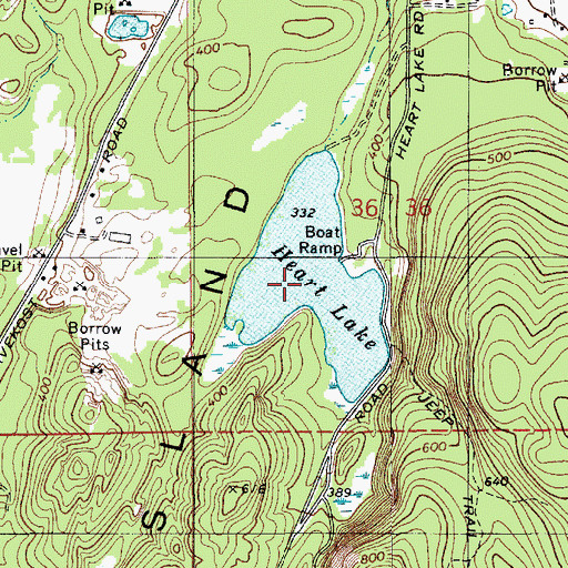 Topographic Map of Heart Lake, WA