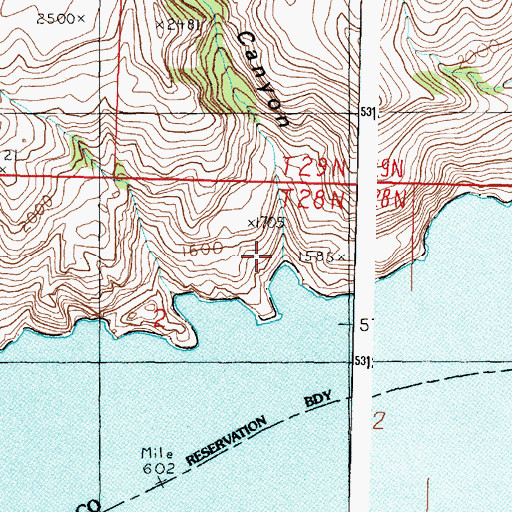 Topographic Map of Hells Canyon, WA