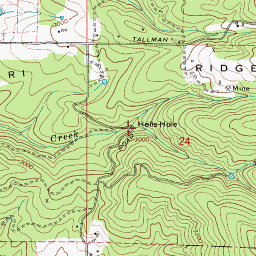 Topographic Map of Hells Hole, WA