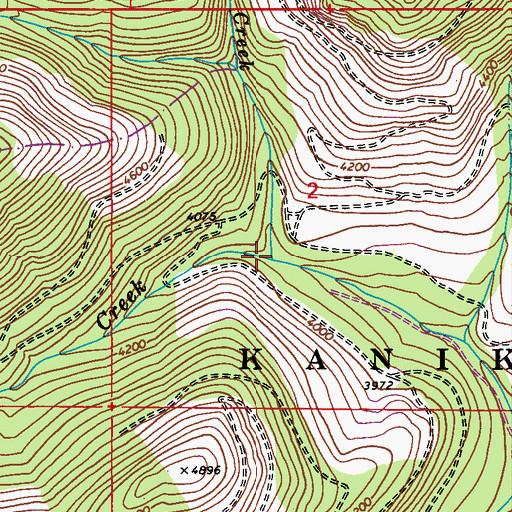 Topographic Map of Helmer Creek, WA