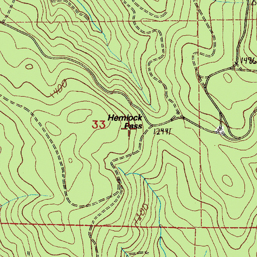 Topographic Map of Hemlock Pass, WA