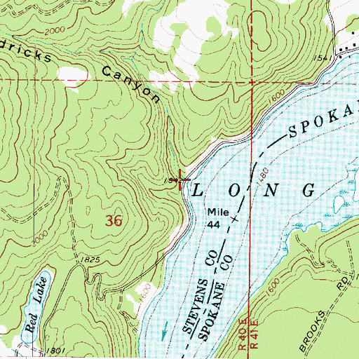 Topographic Map of Hendricks Canyon, WA