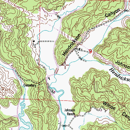 Topographic Map of Hendrickson Canyon, WA