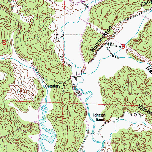 Topographic Map of Hendrickson Creek, WA