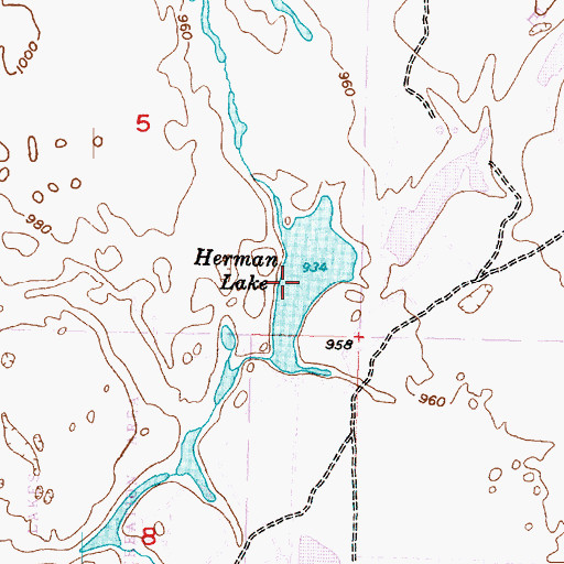 Topographic Map of Herman Lake, WA