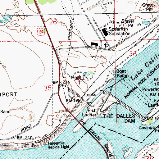Topographic Map of Hess Park, WA
