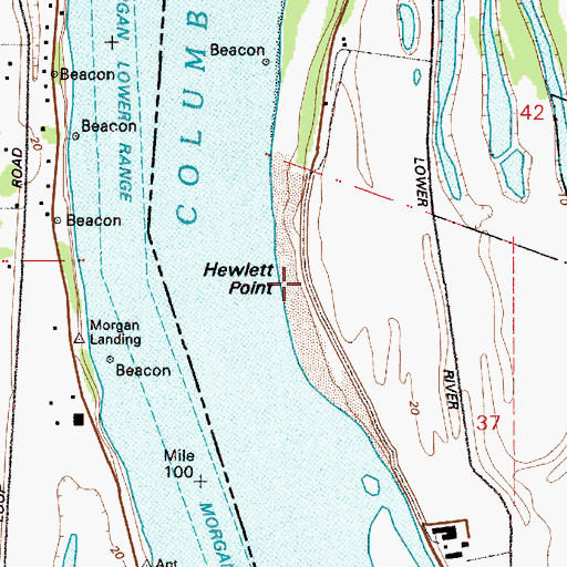 Topographic Map of Hewlett Point, WA