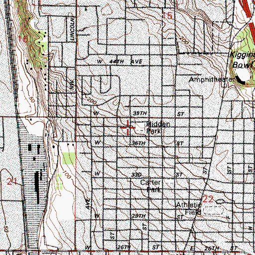 Topographic Map of Hidden Park, WA