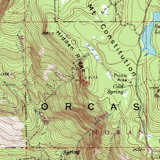 Topographic Map of Hidden Ridge, WA